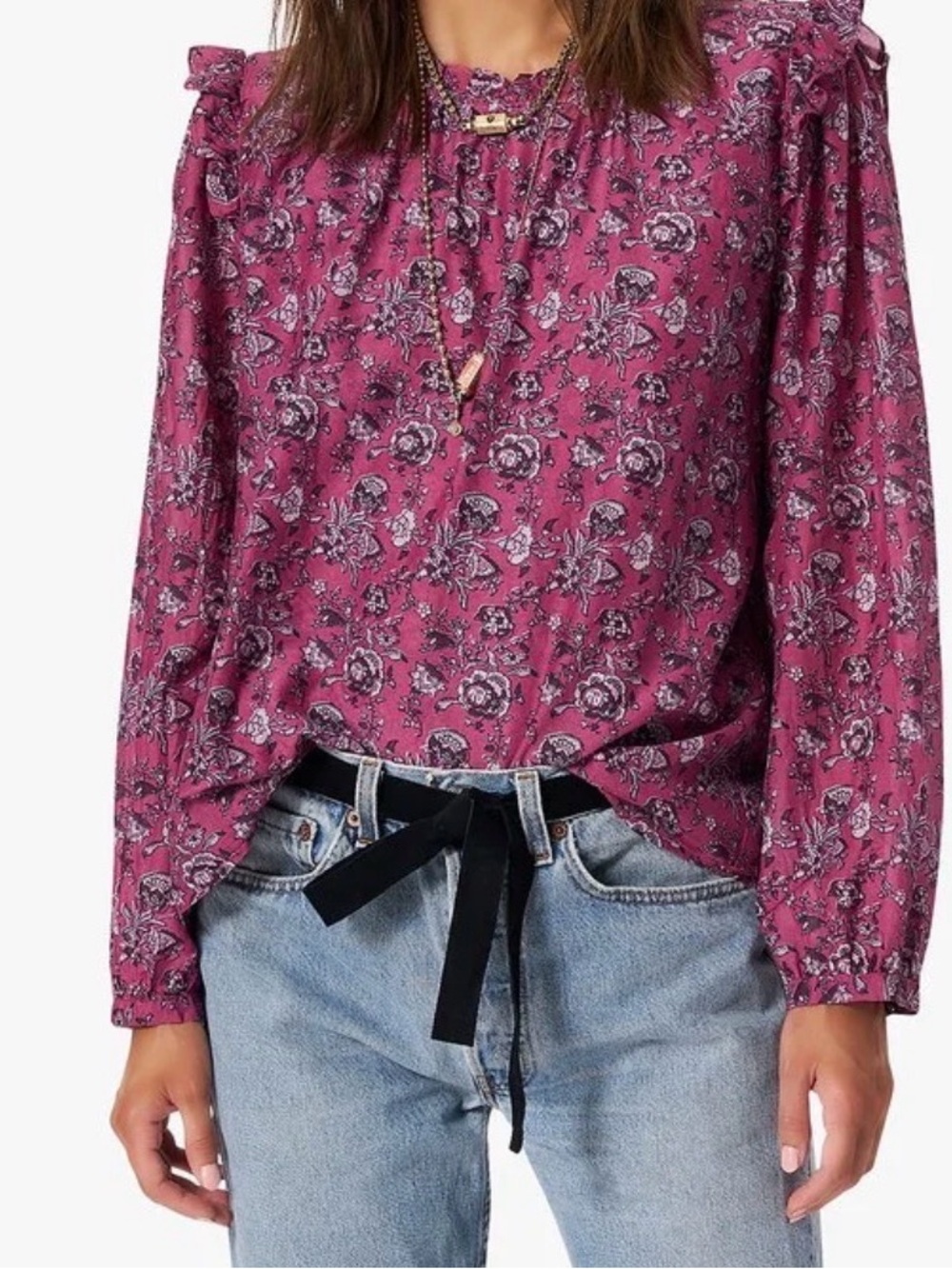 XiRENA Lanie Long-Sleeve Blouse, Size M
